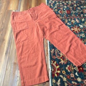 GAP Women’s High Rise Straight Crop Front Pocket Pants Redwood Rust Orange Sz 16
